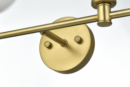 Collier 2 Light Satin Gold and Frosted White Glass Wall Sconce