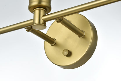 Gene 3 Light Satin Gold and Frosted White Glass Wall Sconce