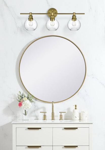 Collier 3 Light Satin Gold and Clear Glass Wall Sconce