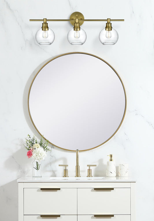 Collier 3 Light Satin Gold and Clear Glass Wall Sconce