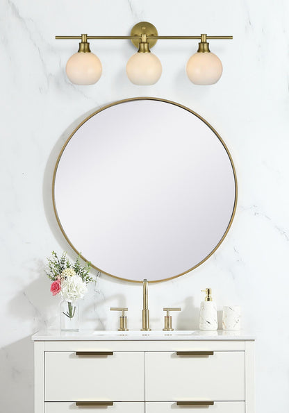 Collier 3 Light Satin Gold and Frosted White Glass Wall Sconce