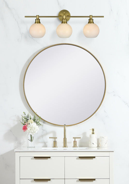 Collier 3 Light Satin Gold and Frosted White Glass Wall Sconce