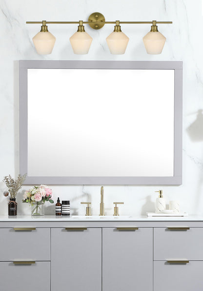 Gene 4 Light Satin Gold and Frosted White Glass Wall Sconce