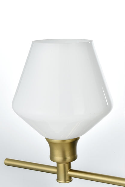 Gene 4 Light Satin Gold and Frosted White Glass Wall Sconce