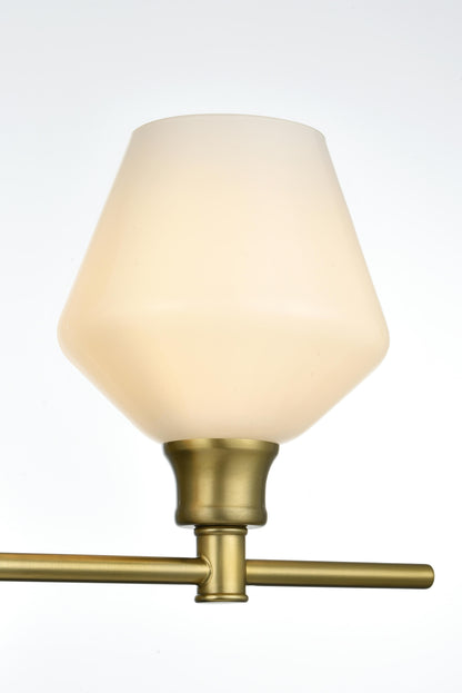 Gene 4 Light Satin Gold and Frosted White Glass Wall Sconce