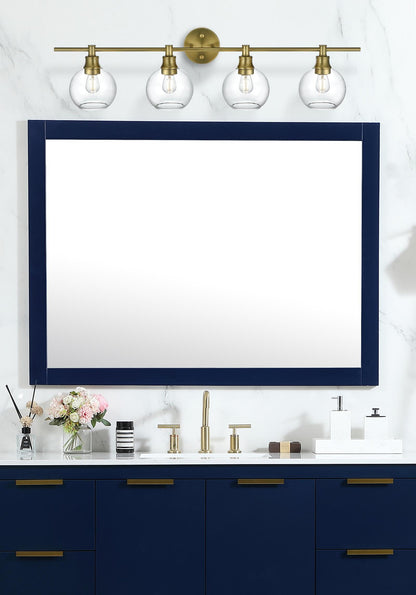 Collier 4 Light Satin Gold and Clear Glass Wall Sconce