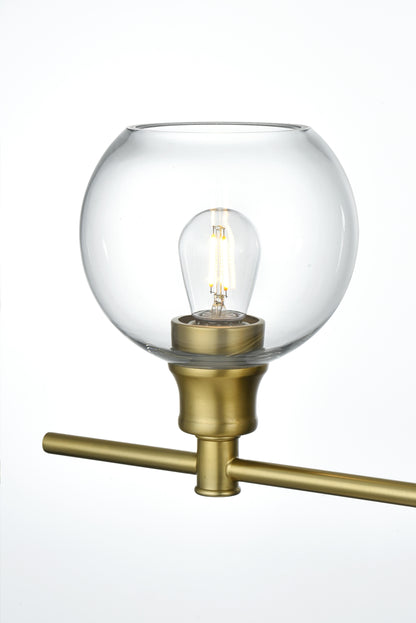 Collier 4 Light Satin Gold and Clear Glass Wall Sconce