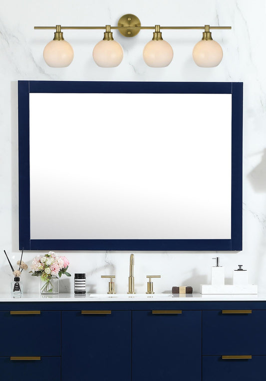 Collier 4 Light Satin Gold and Frosted White Glass Wall Sconce