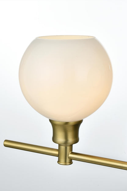 Collier 4 Light Satin Gold and Frosted White Glass Wall Sconce