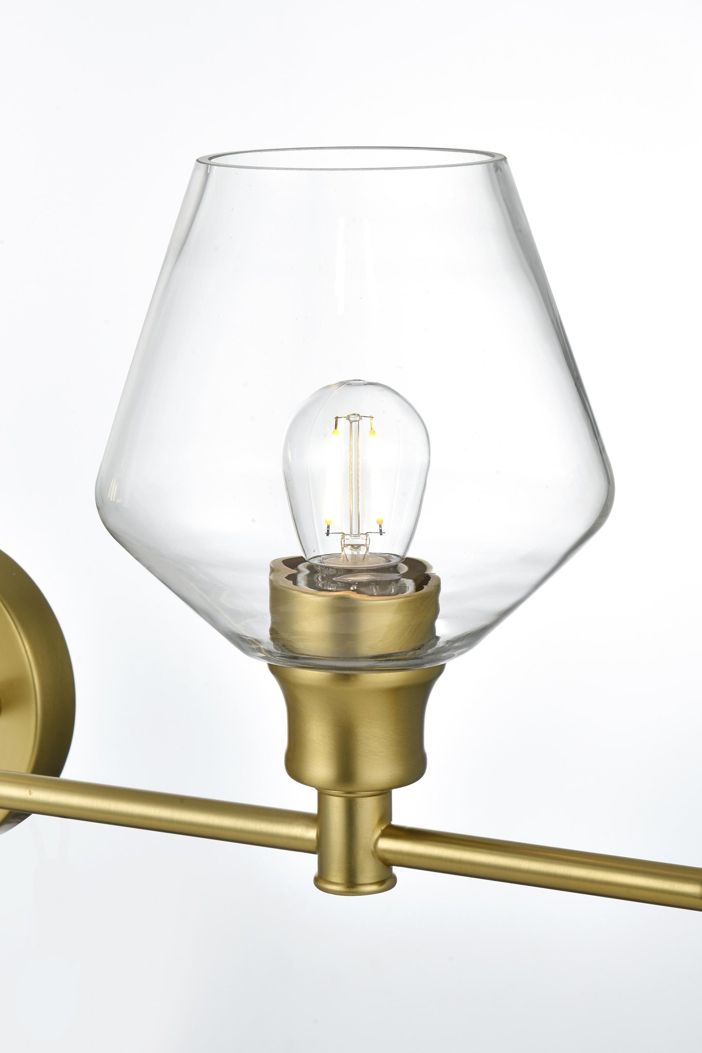 Gene 5 Light Satin Gold and Clear Glass Wall Sconce