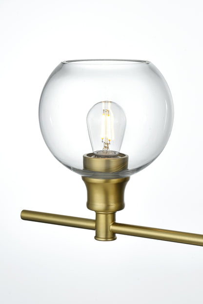 Collier 5 Light Satin Gold and Clear Glass Wall Sconce