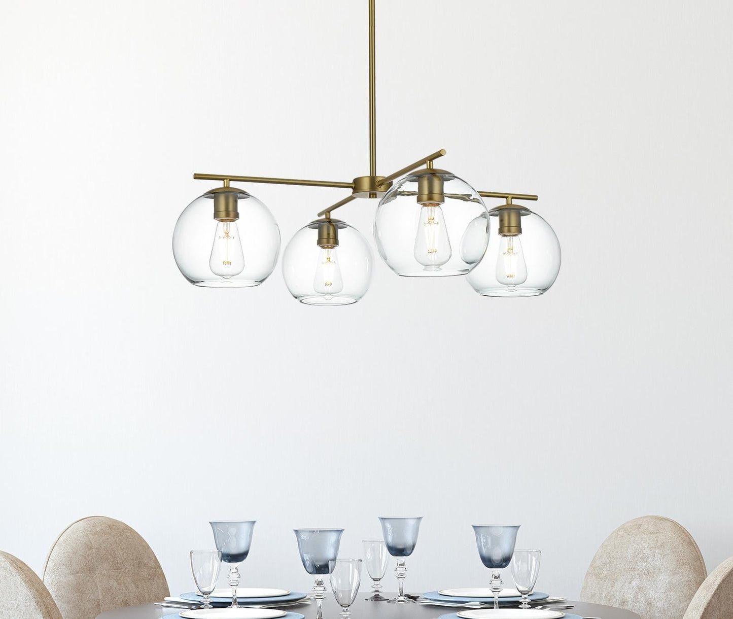 Opus 30.5 Inch Pendant Clear Shade in Satin Gold