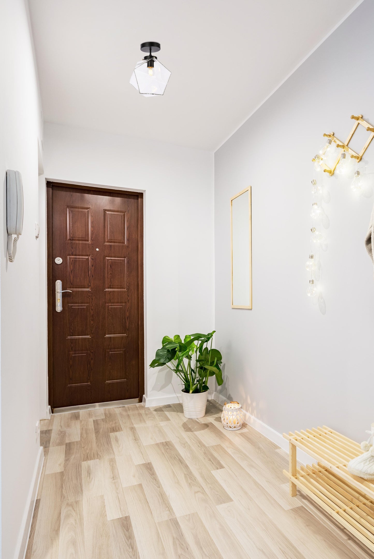 Lawrence 1 light black and clear glass flush mount