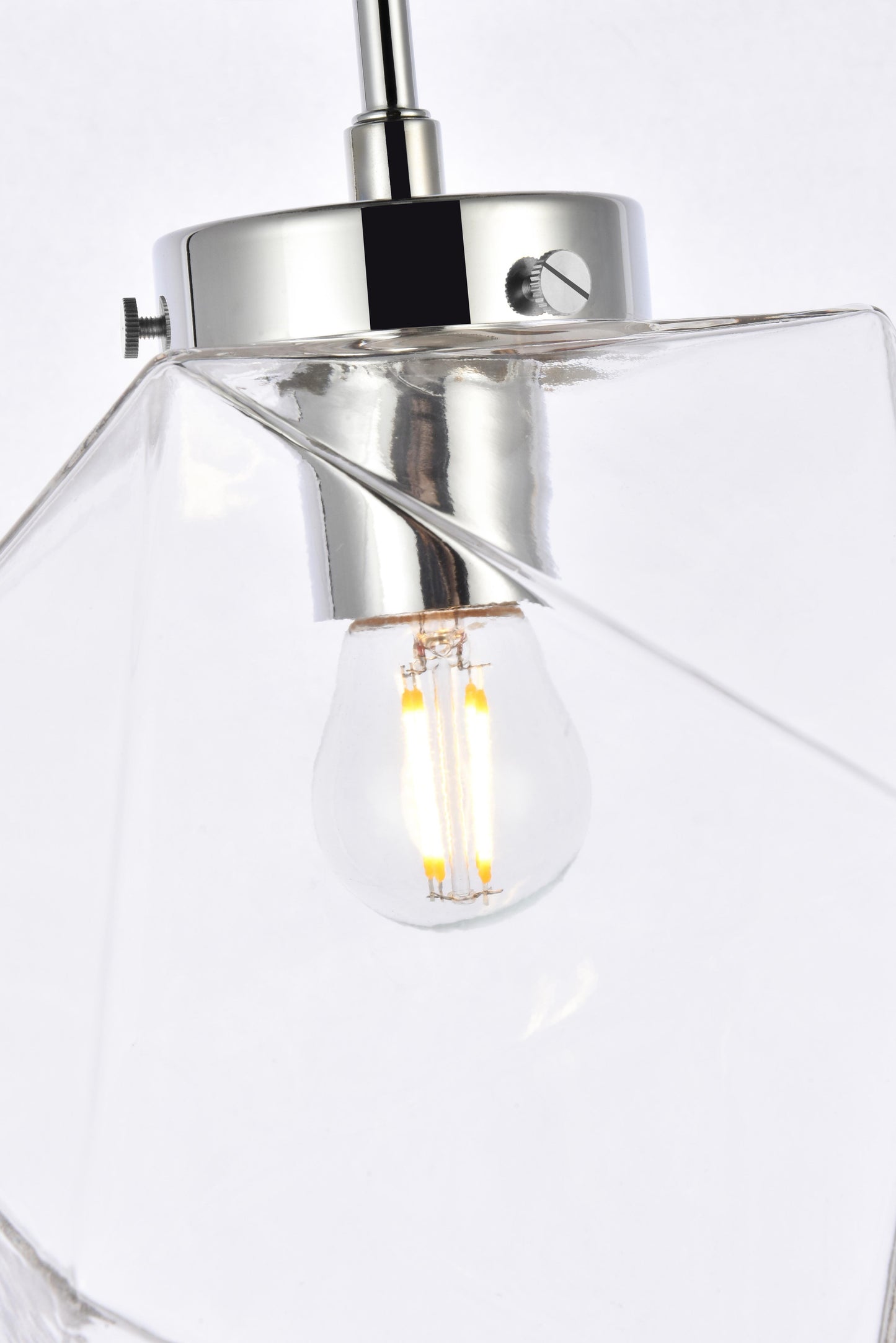 Lawrence 1 light chrome and clear glass flush mount