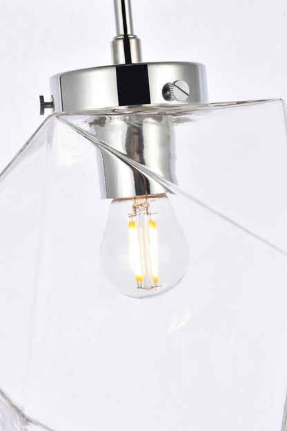 Lawrence 1 light chrome and clear glass flush mount