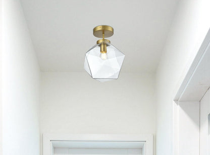 Lawrence 10 Inch Flush Mount Clear Shade in Satin Gold