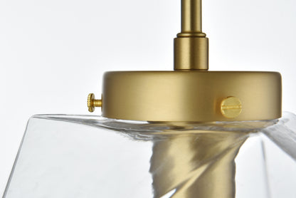 Lawrence 10 Inch Flush Mount Clear Shade in Satin Gold