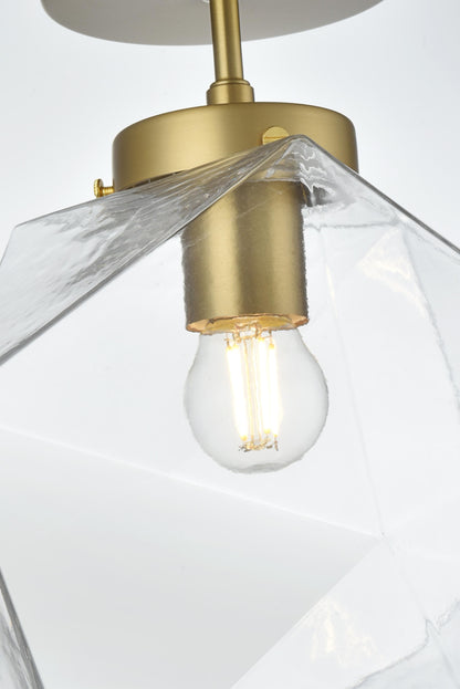 Lawrence 10 Inch Flush Mount Clear Shade in Satin Gold