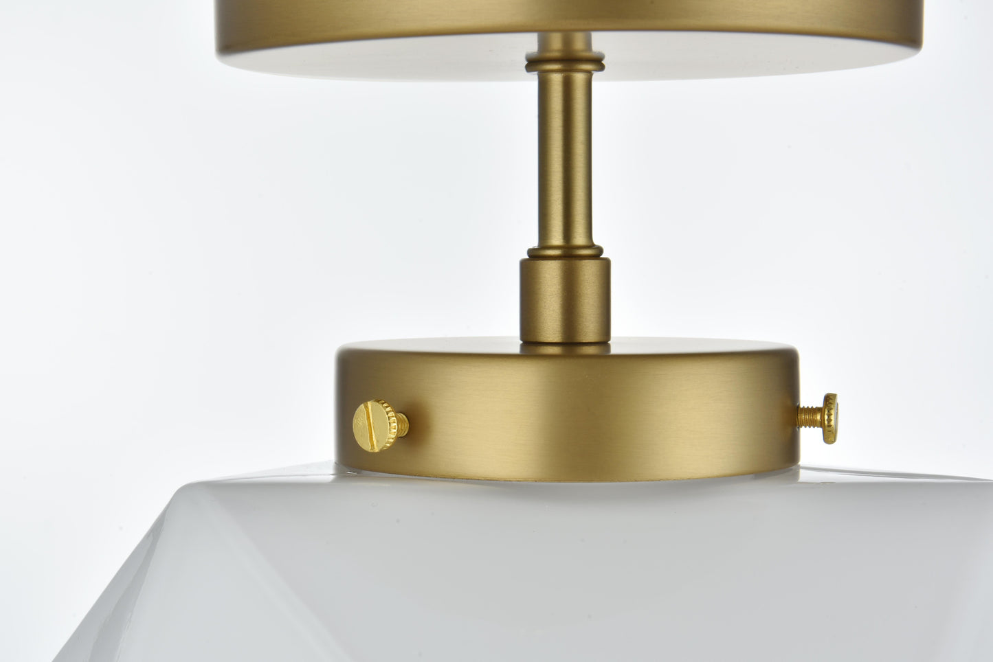 Lawrence 10 Inch Flush Mount Frosted White Shade in Satin Gold