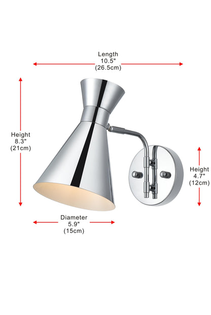 Halycon 6 Inch Wall Sconce in Chrome