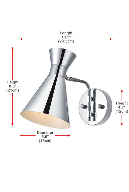 Halycon 6 Inch Wall Sconce in Chrome