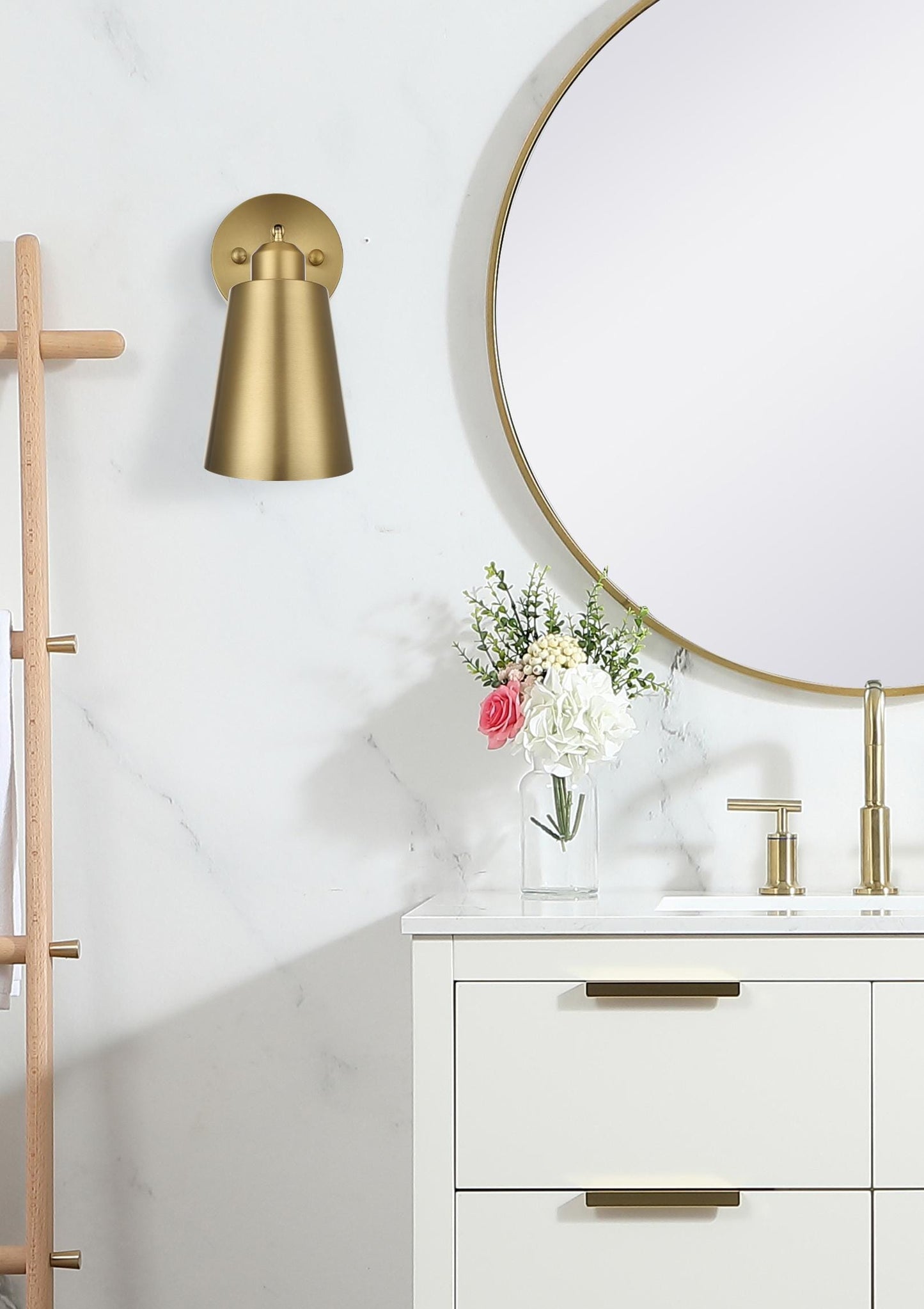 Halycon 5 Inch Wall Sconce in Satin Gold