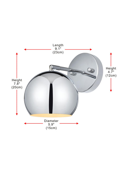 Othello 6 Inch Wall Sconce in Chrome