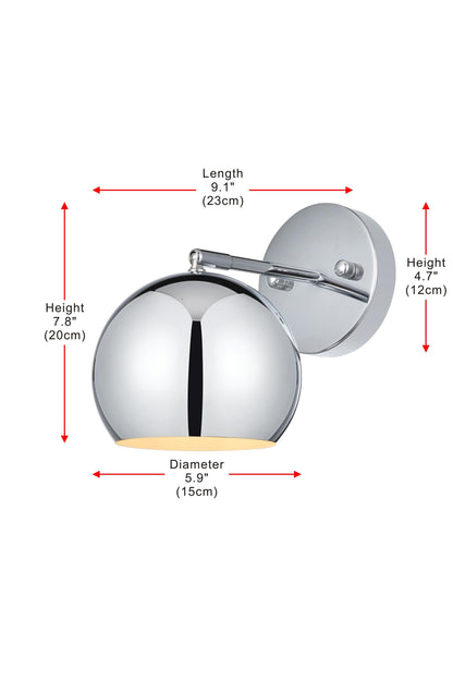 Othello 6 Inch Wall Sconce in Chrome