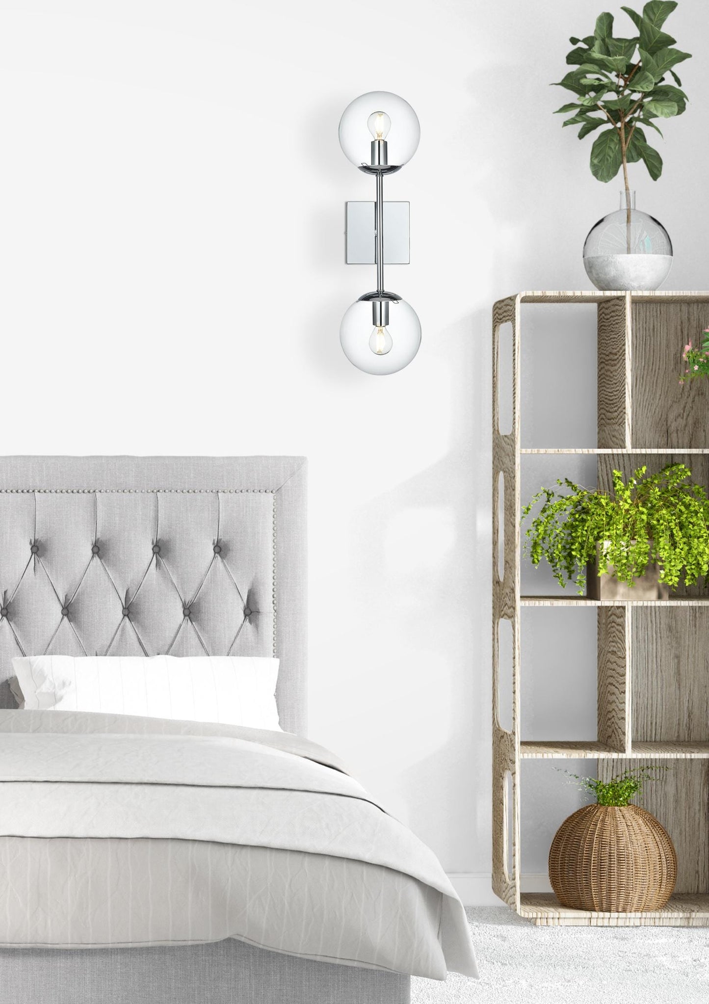 Neri 6 Inch Wall Sconce Clear Shade in Chrome