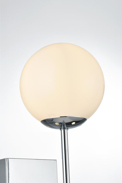 Neri 6 Inch Wall Sconce White Shade in Chrome