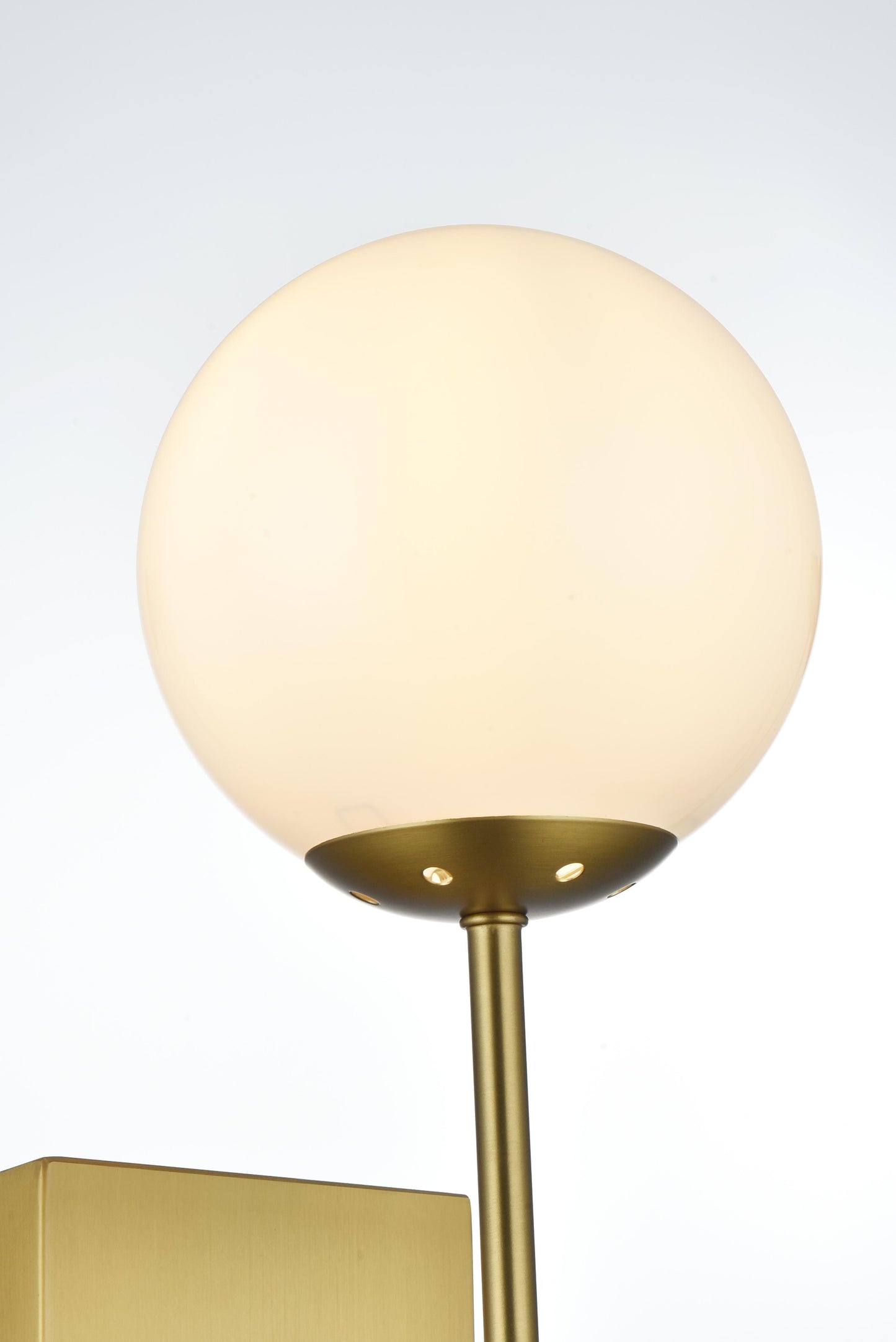 Neri 6 Inch Wall Sconce White Shade in Satin Gold