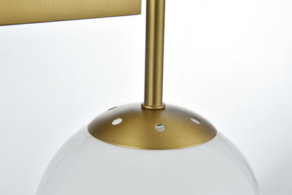 Neri 6 Inch Wall Sconce White Shade in Satin Gold