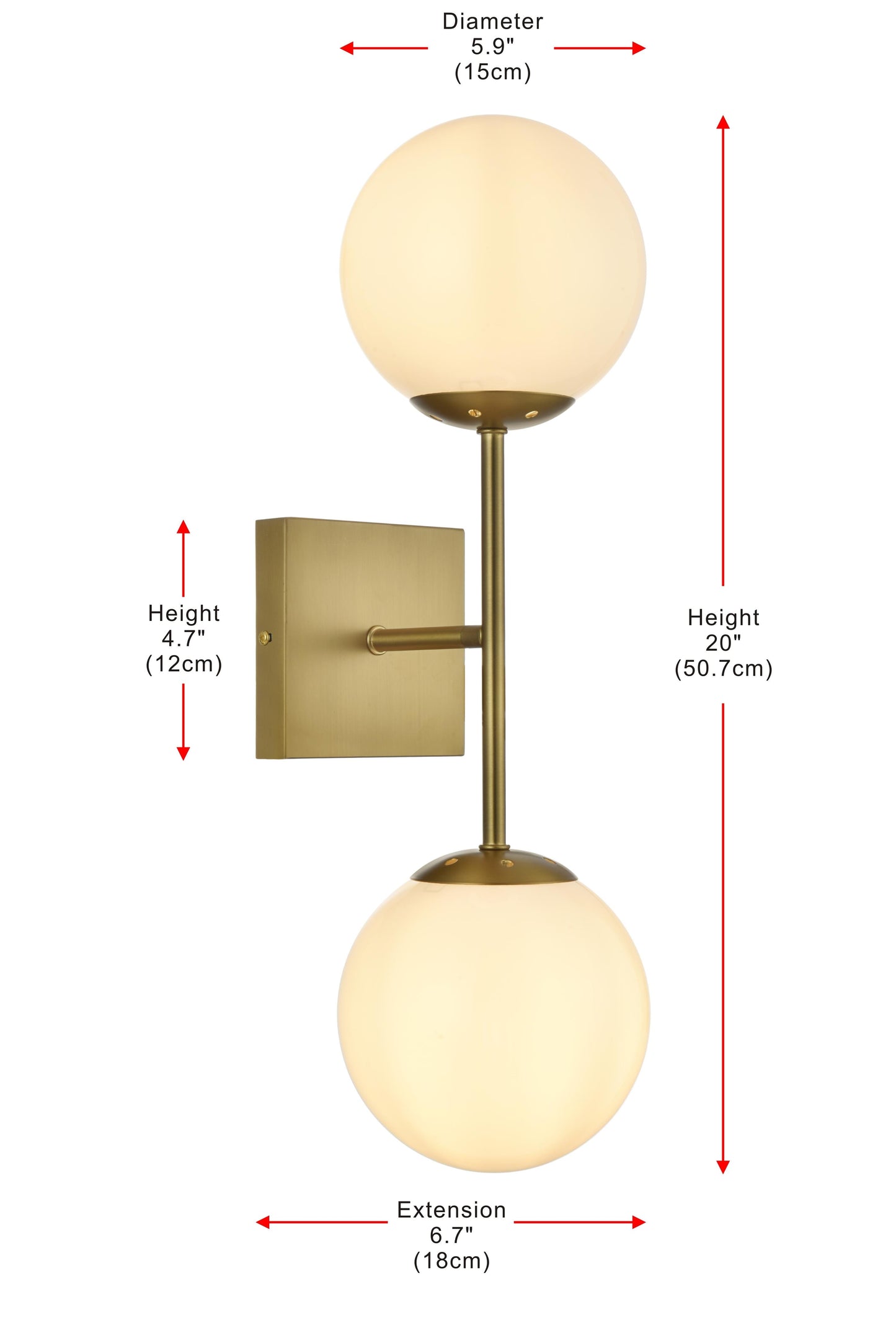Neri 6 Inch Wall Sconce White Shade in Satin Gold