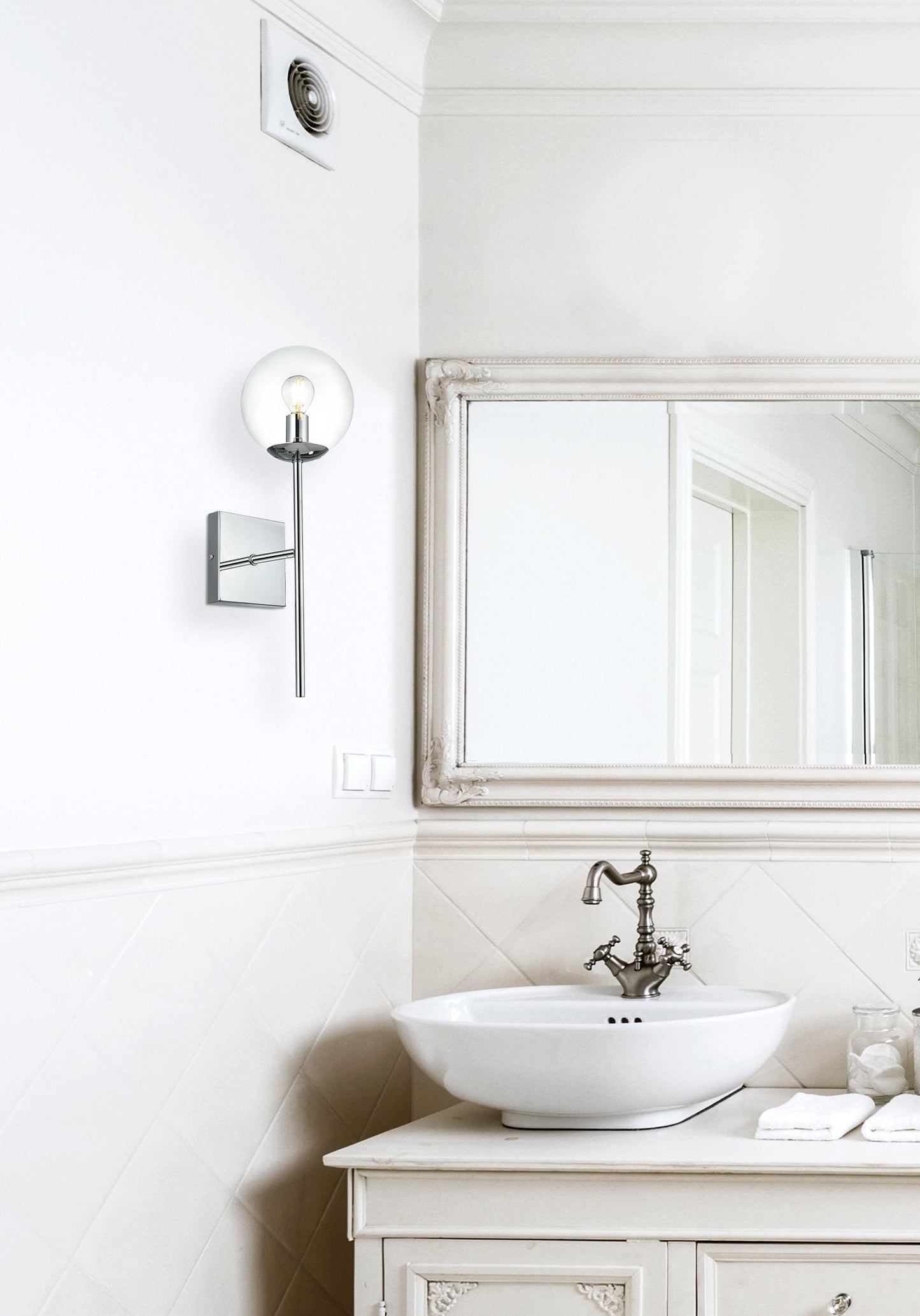 Neri 6 Inch Wall Sconce Clear Shade in Chrome