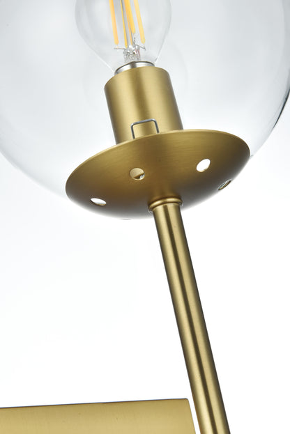 Neri 6 Inch Wall Sconce Clear Shade in Satin Gold