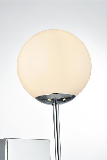 Neri 6 Inch Wall Sconce White Shade in Chrome