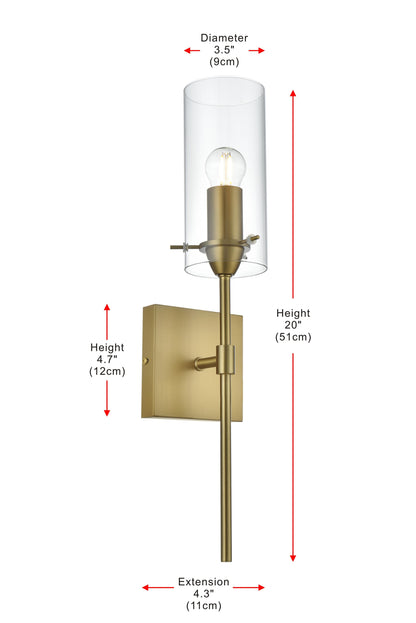 Elsreth 4.5 Inch Wall Sconce Clear Shade in Satin Gold