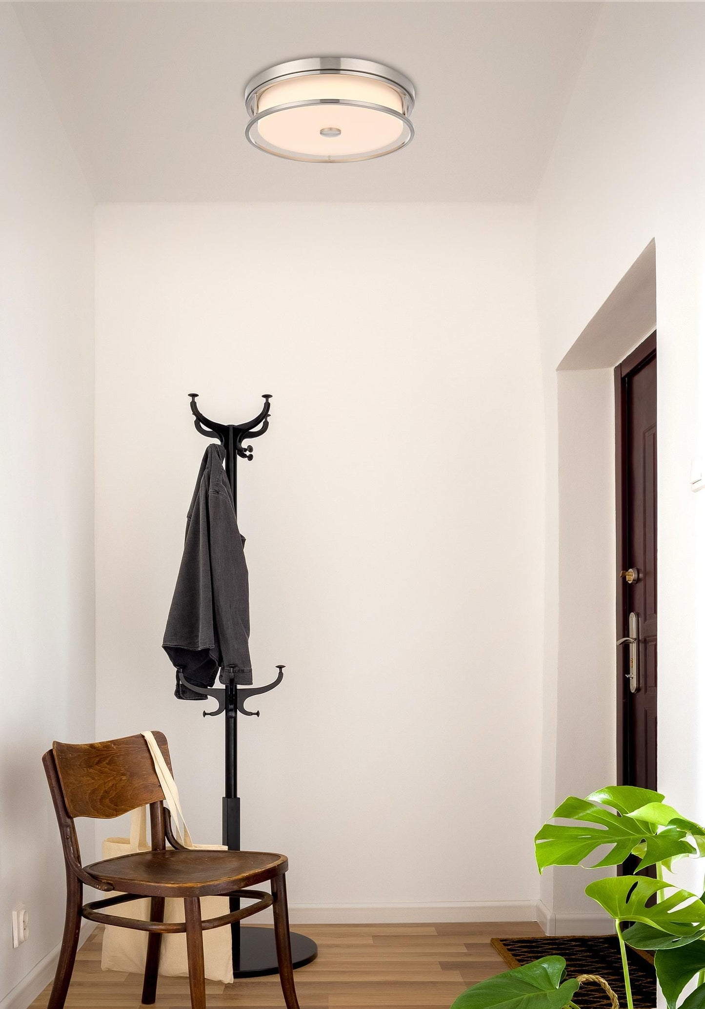 Kolson 16 inch LED Flush Mount in Polished Nickel