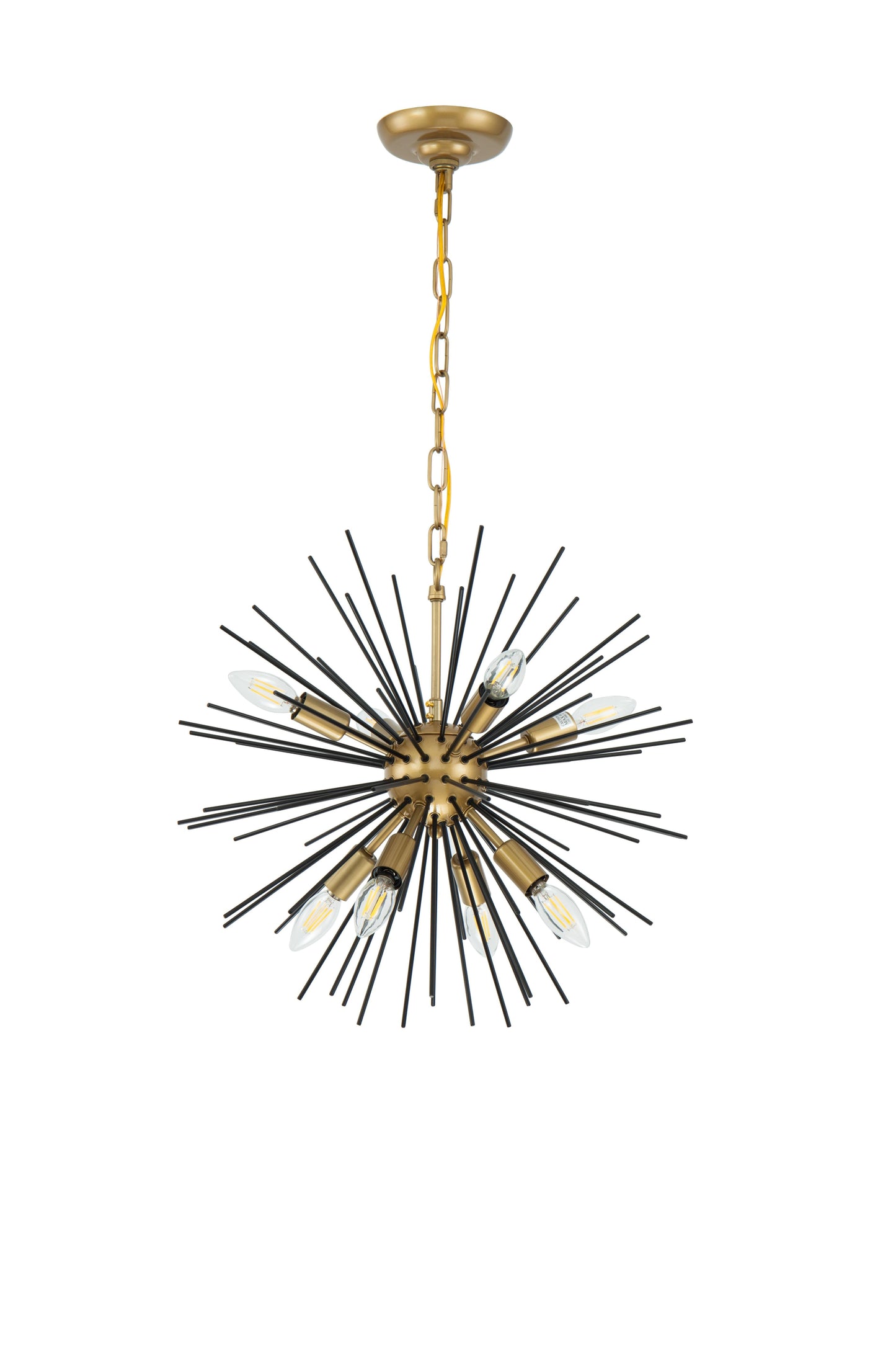 Timber 8 light Brass and Black pendant