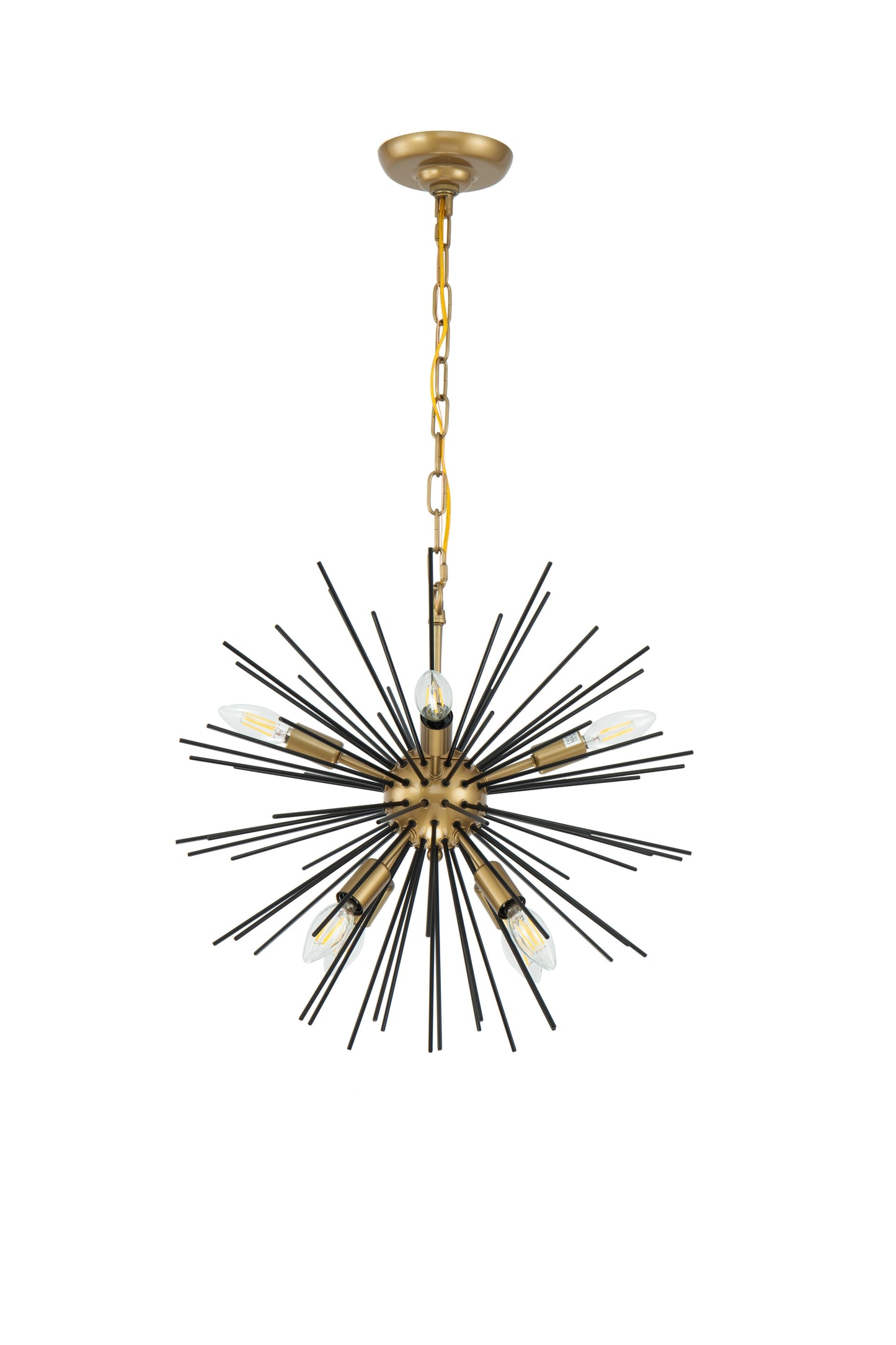 Timber 8 light Brass and Black pendant