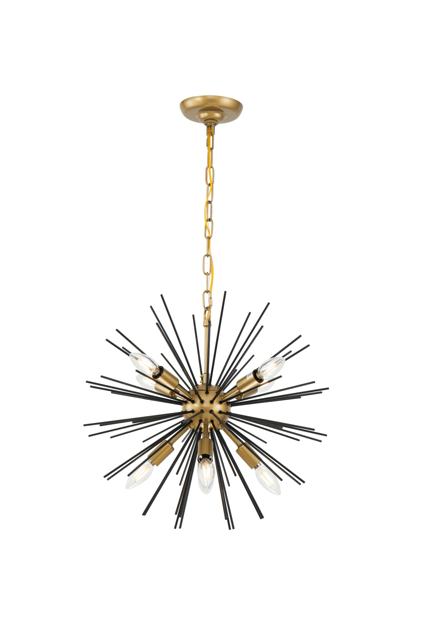 Timber 8 light Brass and Black pendant