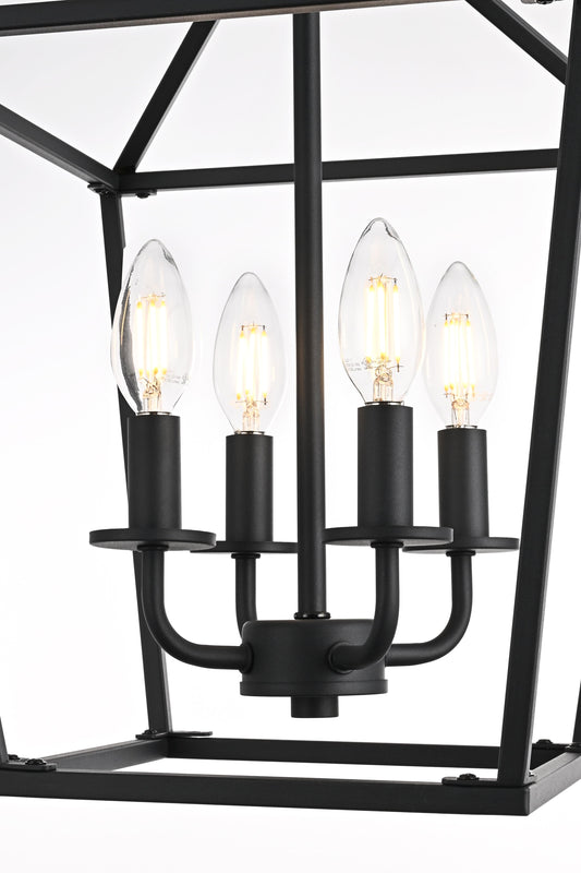 Gage 12 inch Lantern Pendant in Black