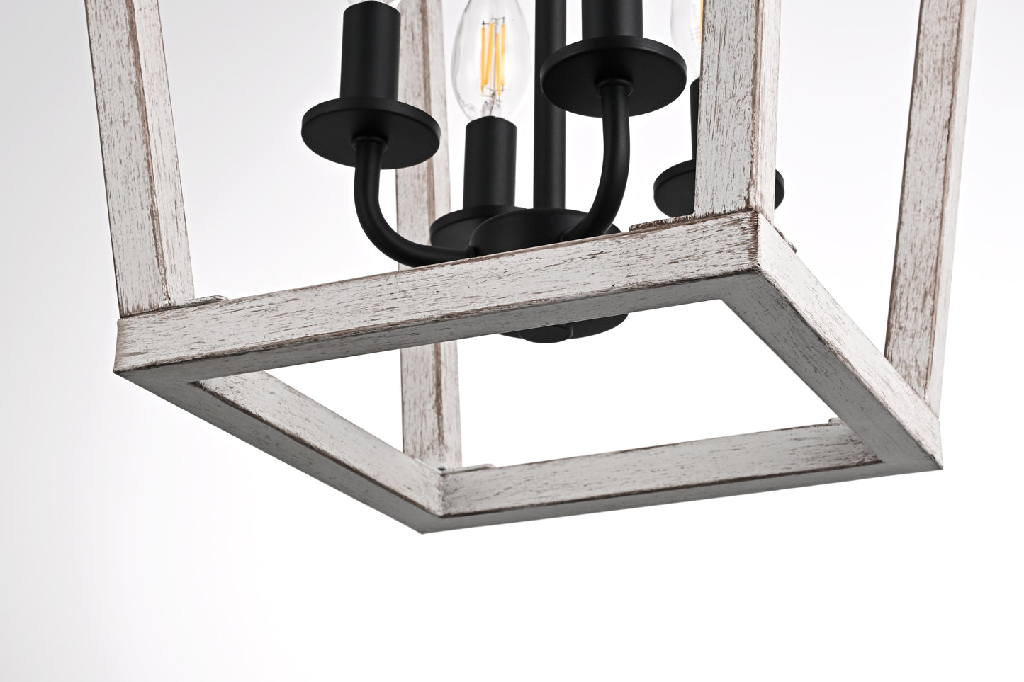 Gage 12 inch Latern Pendant in Weathered White and Black