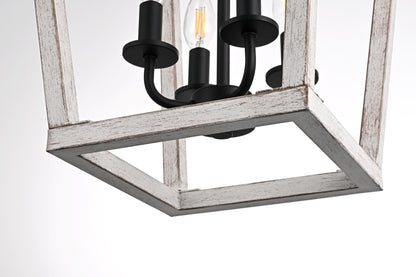 Gage 12 inch Latern Pendant in Weathered White and Black
