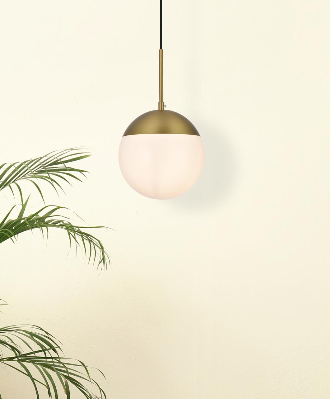 Eclipse 8 Inch Pendant Frosted White Shade in Satin Gold