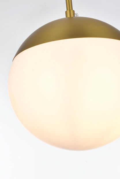 Eclipse 8 Inch Pendant Frosted White Shade in Satin Gold