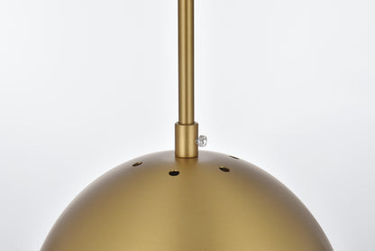 Eclipse 8 Inch Pendant Frosted White Shade in Satin Gold