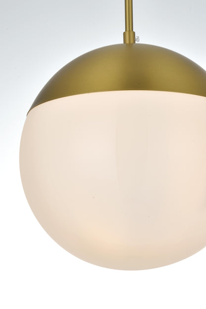 Eclipse 10 Inch Pendant Frosted White Shade in Satin Gold