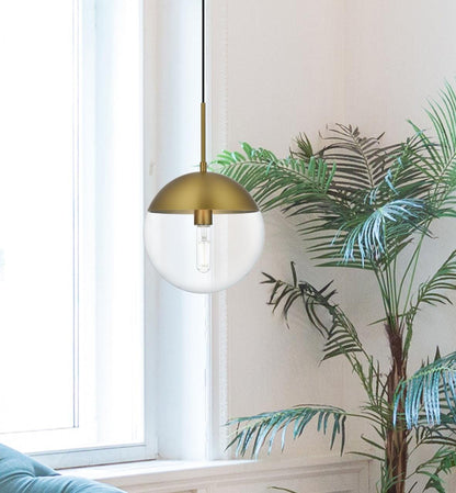 Eclipse 10 Inch Pendant Clear Shade in Chrome