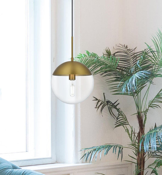 Eclipse 10 Inch Pendant Clear Shade in Chrome